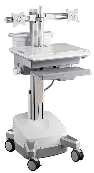 Aavara CED01 mobile/medical workstation cart (Dual display) with e-lift