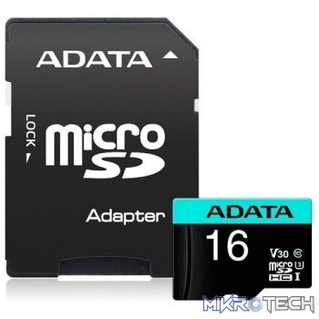 Adata 16GB microSDHC HS-I U3 V30S series with SD Adapter