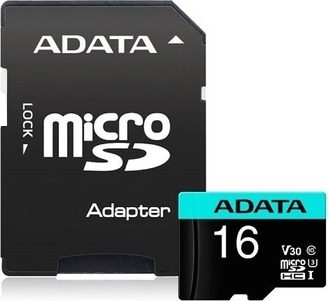 Adata 16GB microSDHC HS-I U3 V30S series with SD Adapter