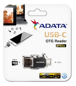 Adata ACMR3PL-OTG-RBK Otg type-A + type-C Flash Drive Type micro-reader for miCroSDHC/ SDXC