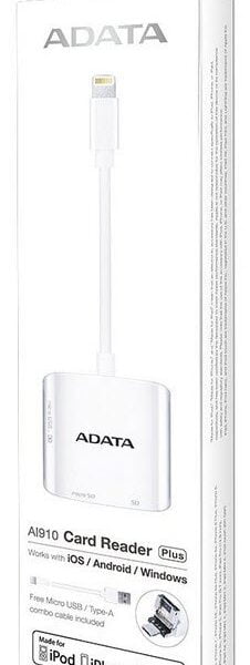 Adata ALRAi910CWH Card writer/reader for miCroSDHC/ SDXC/ SDHC/ SDXC dual slots