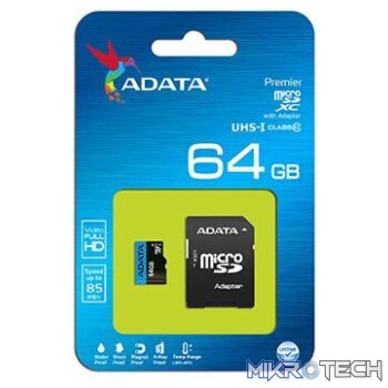Adata Premier 64Gb miCroSDXC Memory Card with SDXC Adapter