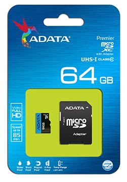 Adata Premier 64Gb miCroSDXC Memory Card with SDXC Adapter