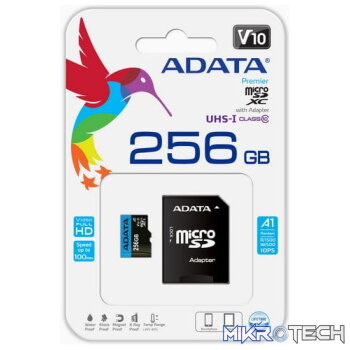 Adata Premier 85/A1 256Gb miCroSDXC Memory Card with SDXC adapter