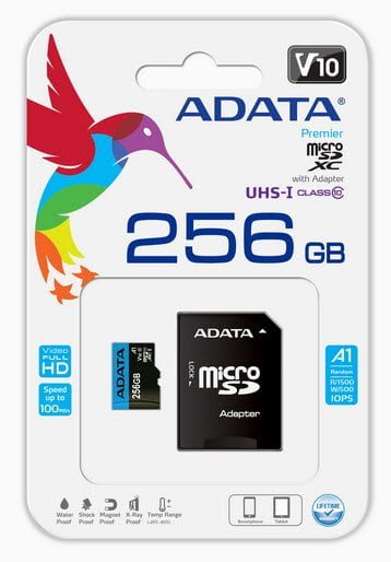 Adata Premier 85/A1 256Gb miCroSDXC Memory Card with SDXC adapter