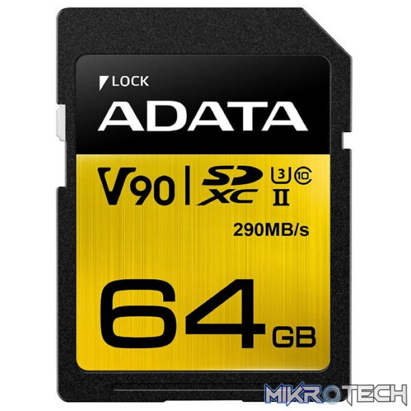 Adata Premier One 64Gb SDXC UHS-ii U3 Class 10 Memory Card Adata Premier One 64Gb SDXC UHS-ii U3 Class 10 Memory Card