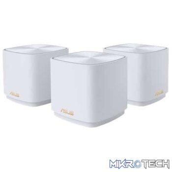 Asus ZenWiFi XD4 ax mini dualband wireless-AX1800 white gigabit Router + 2x extending node Whole Home Mesh WiFi System - 3 Pack