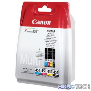 Canon CLi-451 Black / Cyan / Magenta / Yellow multi-pack ink cartridges