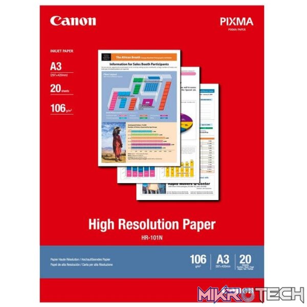 Canon HR-101N A4 High Resolution Matte finish Paper - 50sheets Canon HR-101N A4 High Resolution Matte finish Paper - 50sheets