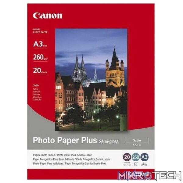 Canon SG-201 A3 (20 sheets) Satin finish for photographs with a soft finish Canon SG-201 A3 (20 sheets) Satin finish for photographs with a soft finish