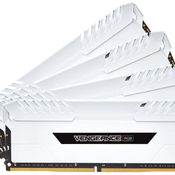 Corsair Vengeance RGB LED 32Gb(8Gbx4) DDR4-3200 (pc4-25600) CL16 1.35v Desktop Memory Module with White heatsink