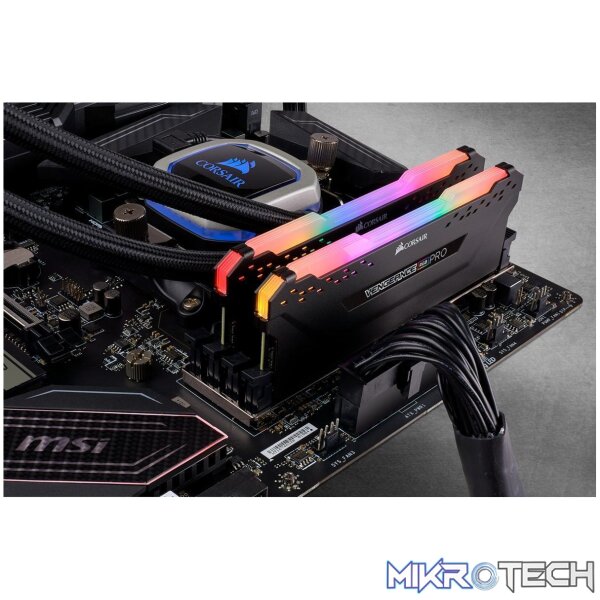 Corsair Vengeance RGB Pro 32GB (4x8GB kit) DDR4-3600 CL16 1.35V 288 pin Memory Black - Image 2