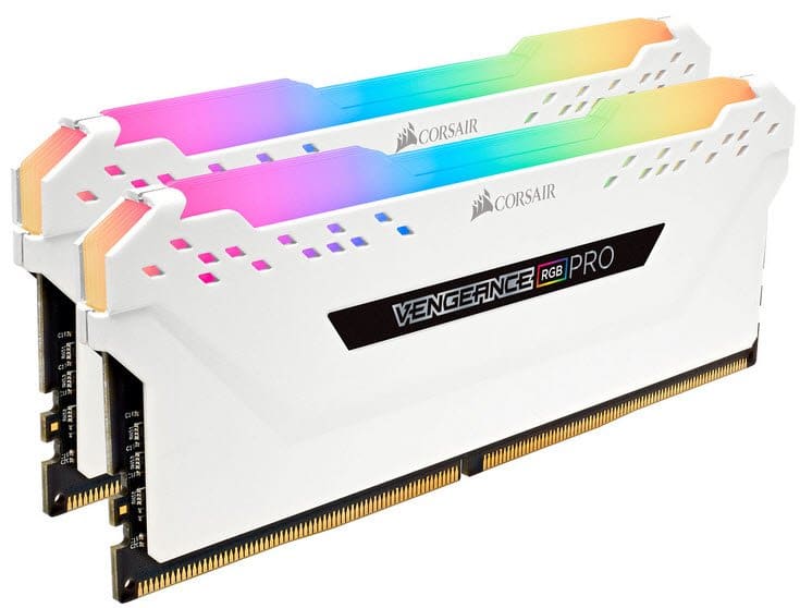 Corsair Vengeance RGB Pro 32Gb(16Gbx 2) DDR4-3200 (pc4-25600) CL16 1.35v Desktop Memory Module with White heatsink