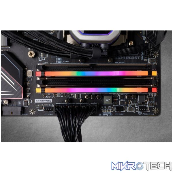 Corsair Vengeance RGB Pro 64GB (4x16GB kit) DDR4-3000 CL16 1.35V 288 pin Memory Black - Image 3