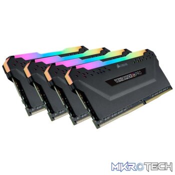 Corsair Vengeance RGB Pro 64GB (4x16GB kit) DDR4-3000 CL16 1.35V 288 pin Memory Black