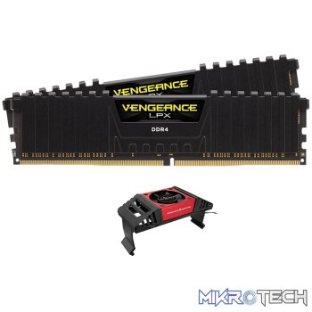 Corsair vengeance Lpx 8Gb x 2 kit Ddr4-4133 1.35V CL19 288pin Memory with blacK low-profile heatsink + memory cooler