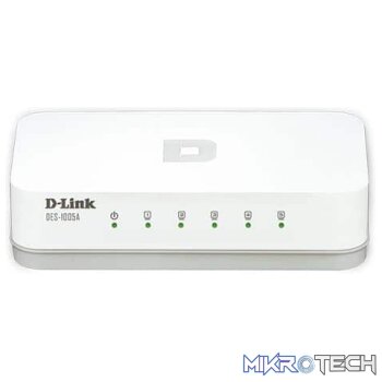 D-LINK 5 Port 10/100 Ethernet Desktop Switch In Plastic Casing