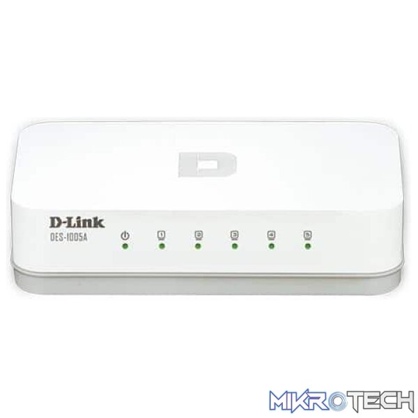 D-LINK 5 Port 10/100 Ethernet Desktop Switch In Plastic Casing D-LINK 5 Port 10/100 Ethernet Desktop Switch In Plastic Casing