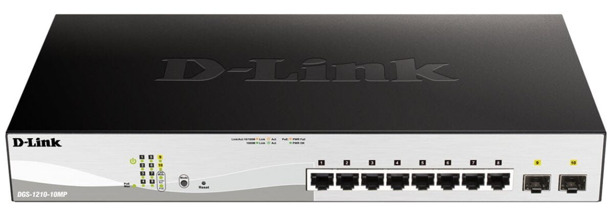 D-Link DGS-1210-10MP 8x gigabit 2x SFP Metro Poe managed switch with PoE (Order On request)