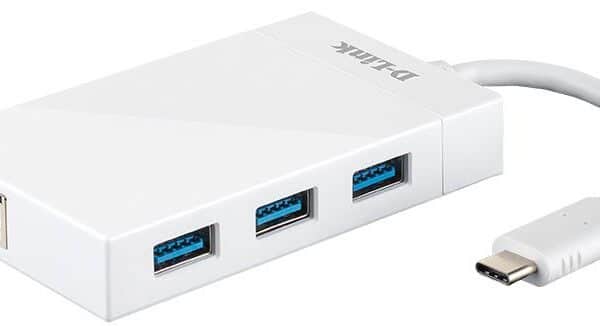 D-Link DUB-D410 USB-C to 3-Port USB Hub and Ethernet Adapter
