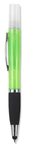 Geeko Green 3 in 1 Sanitizer Spray Stylus and Blue ink Pen