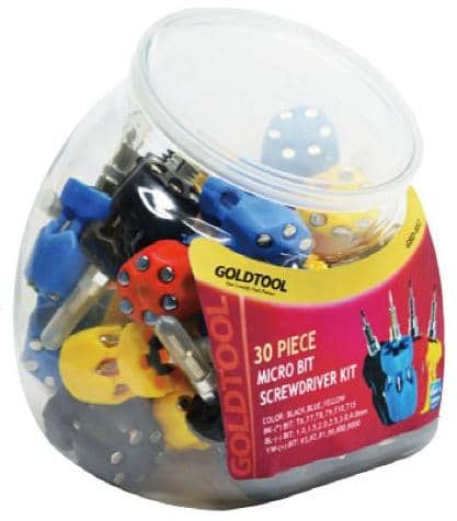 Goldtool 40 Piece 7in1 micro-bits screwdriver with fishbowl