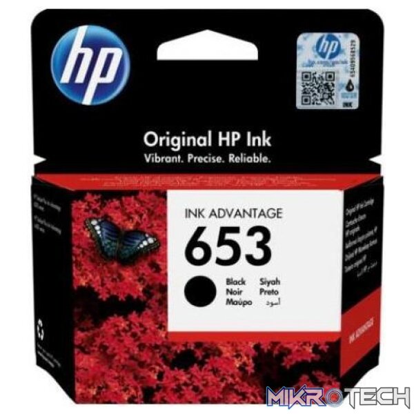 HP 653 Black Original Ink Advantage Cartridge HP 653 Black Original Ink Advantage Cartridge