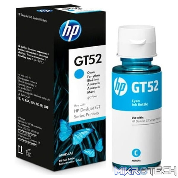 HP M0H54AE gt 52 Cyan 70ml ink bottle HP M0H54AE gt 52 Cyan 70ml ink bottle