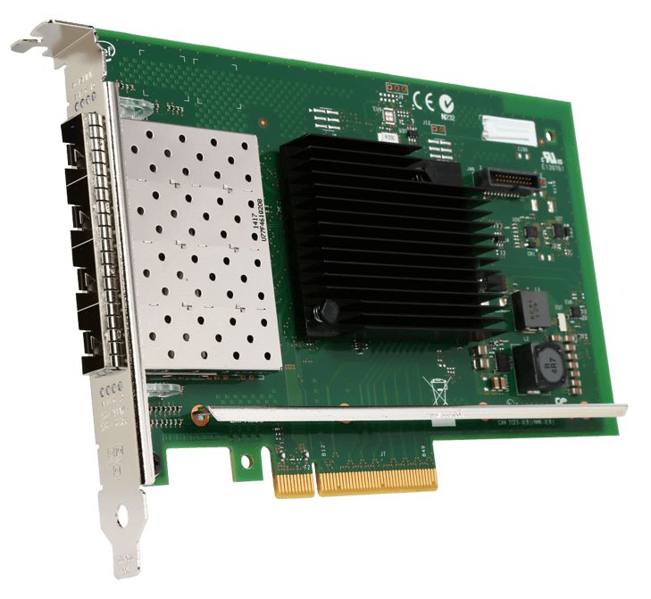 Intel x710DA4FH pci-E 3.0 (8x) Quad-port 10 Gigabit lan adapter - SFP+ optical LC or direct attach copper