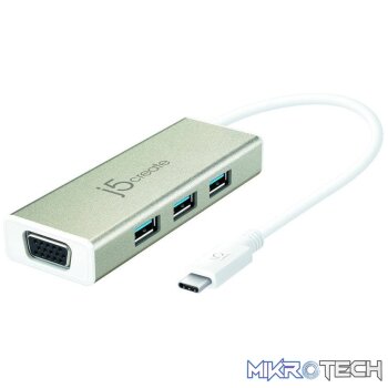 J5 Create JCH411 USB 3.1 Type-C 3-Port HUB with VGA