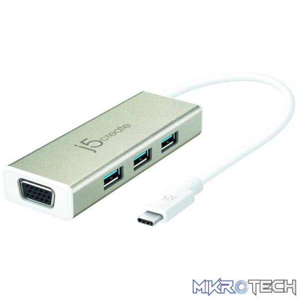 J5 Create JCH411 USB 3.1 Type-C 3-Port HUB with VGA J5 Create JCH411 USB 3.1 Type-C 3-Port HUB with VGA