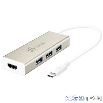 J5 Create JCH451 USB 3.1 Type-C 3-Port USB 3.0 HUB & 4K HDMI