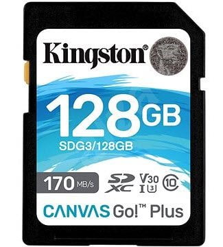 Kingston Canvas Go Plus 128GB SDXC 170R C10 UHS-I U3 V30 Card