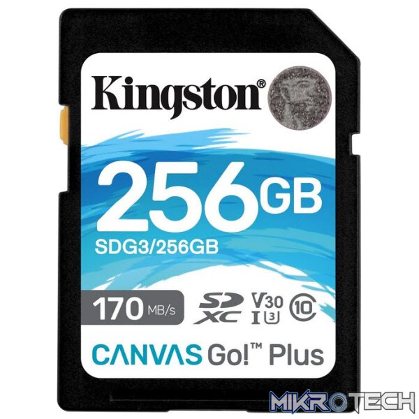 Kingston Canvas Go Plus 256GB SDXC 170R C10 UHS-I U3 V30 Card Kingston Canvas Go Plus 256GB SDXC 170R C10 UHS-I U3 V30 Card