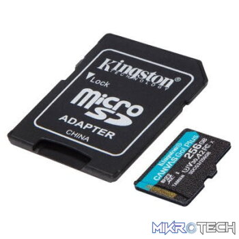 Kingston Canvas Go Plus 256GB microSDXC 170R A2 U3 V30 Card + Adapter