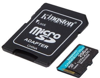 Kingston Canvas Go Plus 256GB microSDXC 170R A2 U3 V30 Card + Adapter