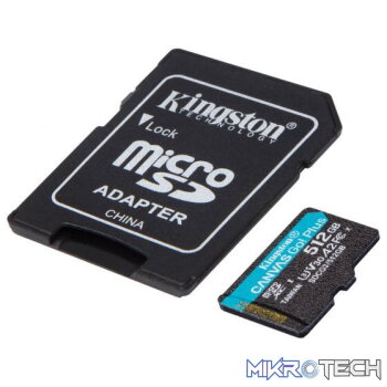 Kingston Canvas Go Plus 512GB microSDXC 170R A2 U3 V30 Card + Adapter