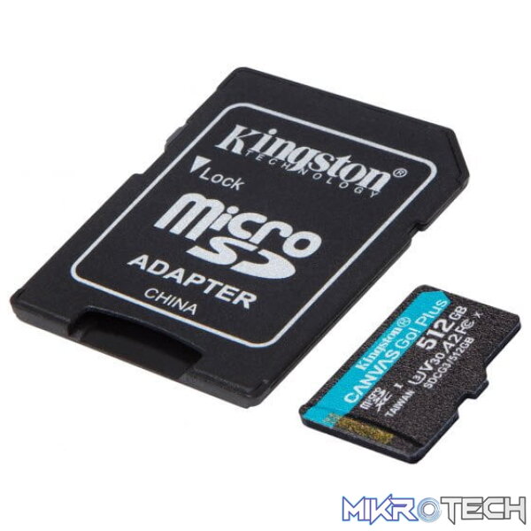 Kingston Canvas Go Plus 512GB microSDXC 170R A2 U3 V30 Card + Adapter Kingston Canvas Go Plus 512GB microSDXC 170R A2 U3 V30 Card + Adapter