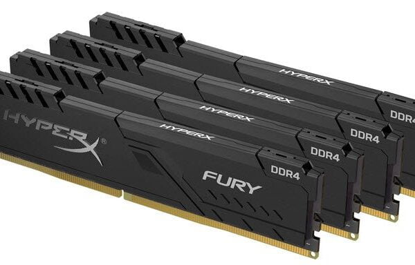 Kingston Hyper-x Fury 128Gb(32Gb x 4) DDR4-2400 (pc4-19200) CL15 1.2v Desktop Memory Module with Black asymmetrical heatsink