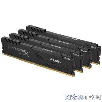 Kingston Hyper-x Fury 128Gb(32Gb x 4) DDR4-2666 (pc4-21300) CL15 1.2v Desktop Memory Module with Black asymmetrical heatsink