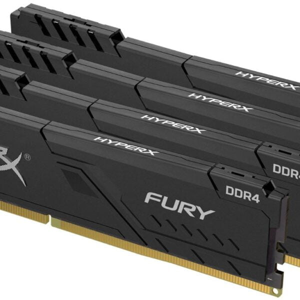 Kingston Hyper-x Fury 128Gb(32Gb x 4) DDR4-2666 (pc4-21300) CL15 1.2v Desktop Memory Module with Black asymmetrical heatsink
