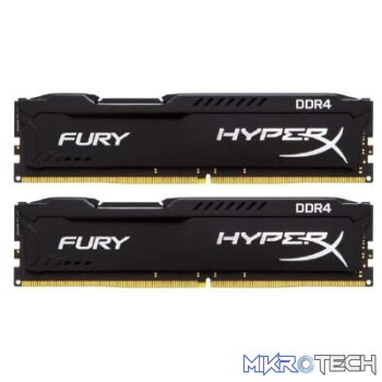 Kingston Hyper-x Fury 2x8Gb DDR4-2666 (pc4-21300) CL16 1.2v Desktop Memory Module Black