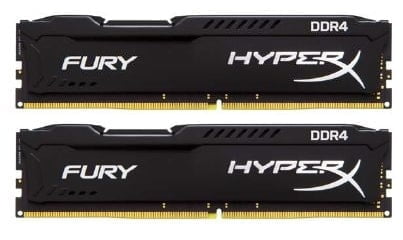 Kingston Hyper-x Fury 2x8Gb DDR4-2666 (pc4-21300) CL16 1.2v Desktop Memory Module Black