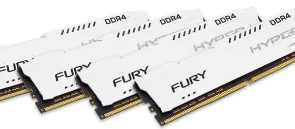 Kingston Hyper-x Fury 64Gb(16Gb x 4) DDR4-2400 (pc4-19200) CL15 1.2v Desktop Memory Module with White asymmetrical heatsink
