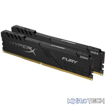 Kingston Hyper-x Fury 64Gb(32Gb x 2) DDR4-2666 (pc4-21300) CL15 1.2v Desktop Memory Module with Black asymmetrical heatsink