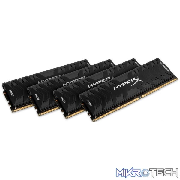 Kingston Hyper-x Predator 64Gb(16Gb x 4) DDR4-2666 (pc4-21300) CL13 1.35v Desktop Memory Module Kingston Hyper-x Predator 64Gb(16Gb x 4) DDR4-2666 (pc4-21300) CL13 1.35v Desktop Memory Module