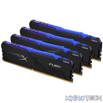 Kingston Hyper-x RGB Fury 128Gb(32Gb x 4) DDR4-2666 (pc4-21300) CL16 1.2v Desktop Memory Module