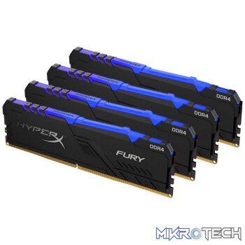 Kingston Hyper-x RGB Fury 128Gb(32Gb x 4) DDR4-3200 (pc4-25600) CL16 1.35v Desktop Memory Module