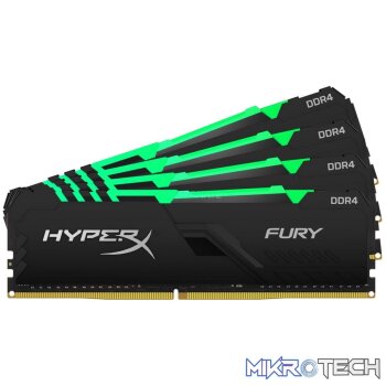Kingston Hyper-x RGB Fury 128Gb(32Gb x 4) DDR4-3600 (pc4-28800) CL18 1.35v Desktop Memory Module