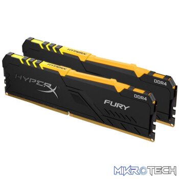 Kingston Hyper-x RGB Fury 32Gb(16Gb x 2) DDR4-3000 (pc4-24000) CL15 1.35v Desktop Memory Module with heatsink